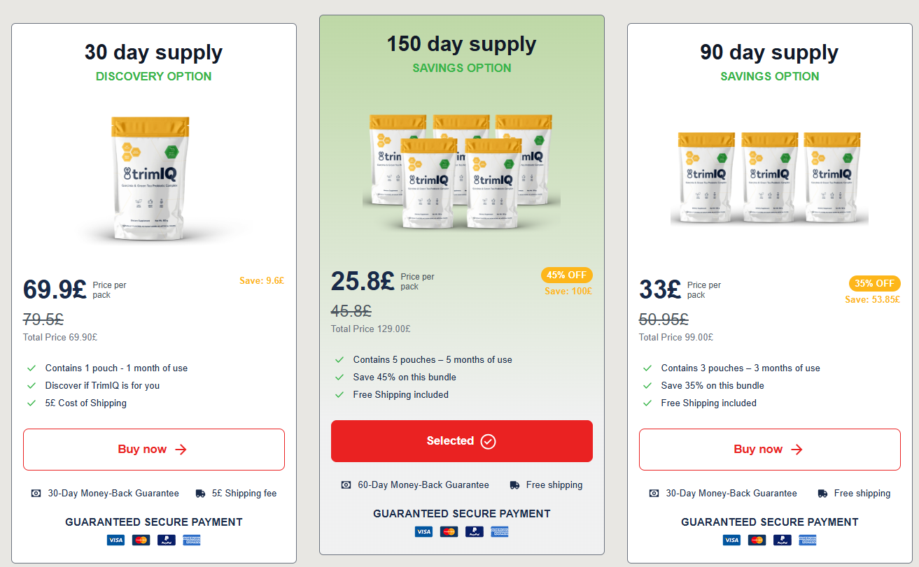 TrimIQ UK Supplement Bottle – Plant-Based Weight Loss Formula